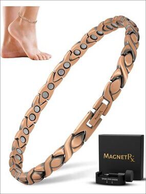 Copper Magnetic Anklet 34 Rare Earth Neodymium Magnets One Size Fits All